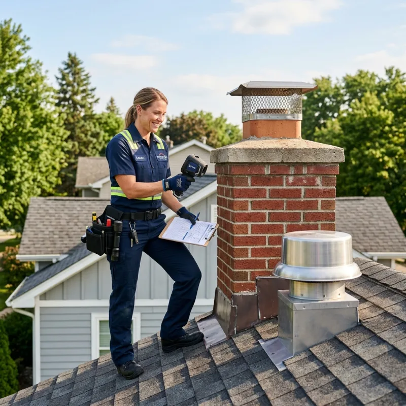 Technician inspecting a Black Rock roof cavity and ductwork for a dead bird