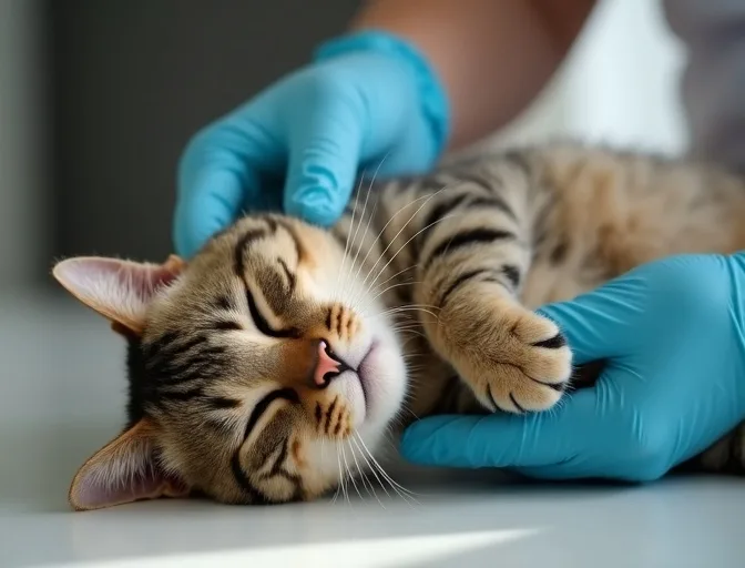 Specialist carefully handling a deceased cat with dignity in Black Rock